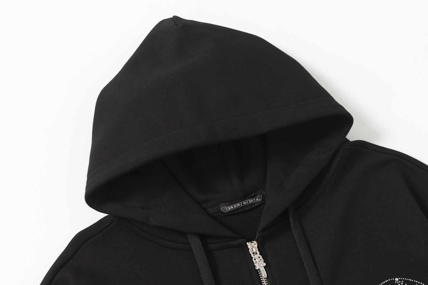 Colorful Rhinestone Hoodie - Black Gothic Street Sweatshirt 2608